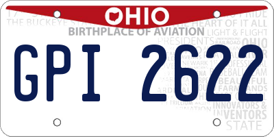 OH license plate GPI2622