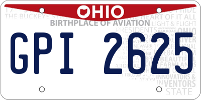 OH license plate GPI2625