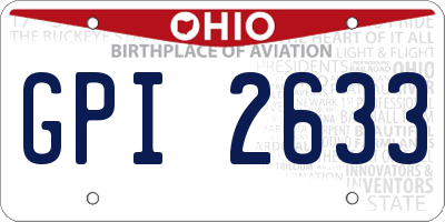 OH license plate GPI2633