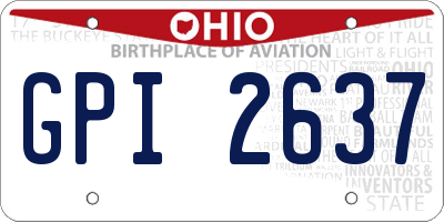 OH license plate GPI2637