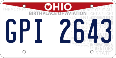 OH license plate GPI2643