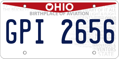 OH license plate GPI2656