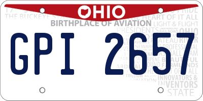 OH license plate GPI2657
