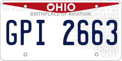 OH license plate GPI2663
