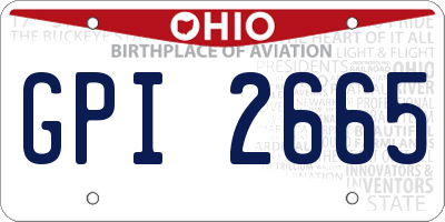 OH license plate GPI2665