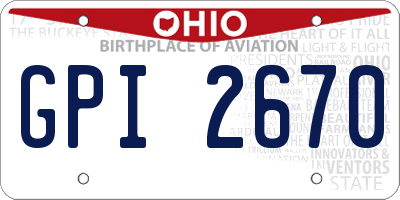 OH license plate GPI2670