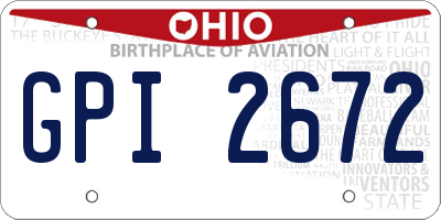 OH license plate GPI2672