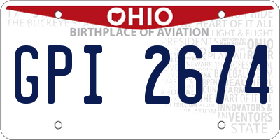 OH license plate GPI2674
