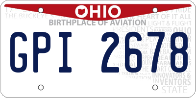 OH license plate GPI2678