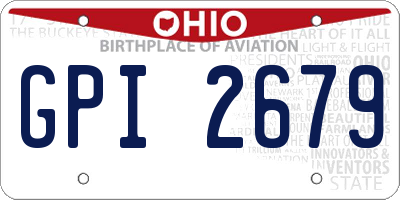 OH license plate GPI2679