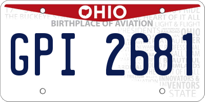 OH license plate GPI2681
