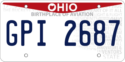 OH license plate GPI2687
