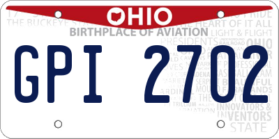 OH license plate GPI2702