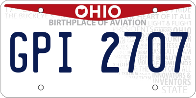 OH license plate GPI2707