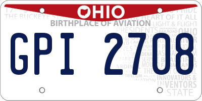 OH license plate GPI2708
