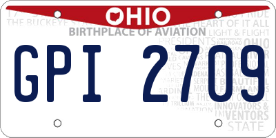 OH license plate GPI2709