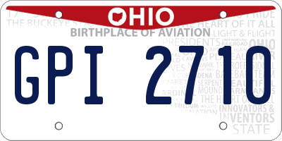 OH license plate GPI2710