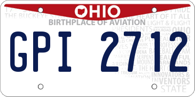 OH license plate GPI2712