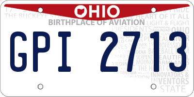OH license plate GPI2713