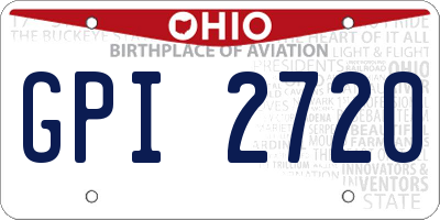 OH license plate GPI2720