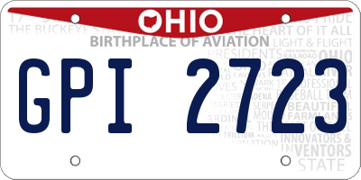 OH license plate GPI2723
