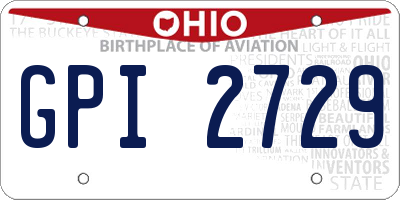 OH license plate GPI2729