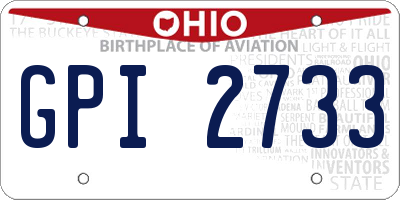OH license plate GPI2733