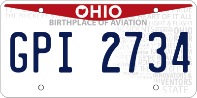 OH license plate GPI2734