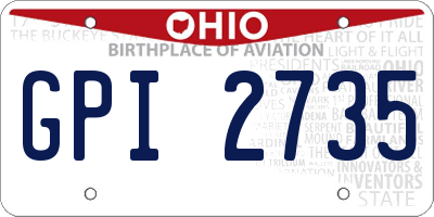 OH license plate GPI2735