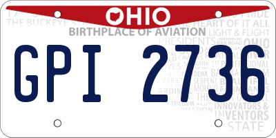 OH license plate GPI2736