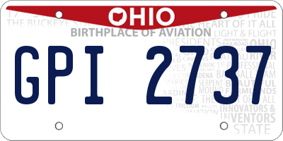 OH license plate GPI2737