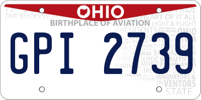 OH license plate GPI2739