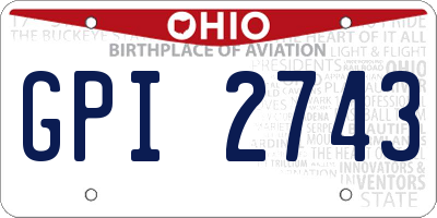 OH license plate GPI2743