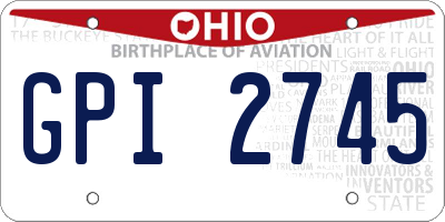 OH license plate GPI2745