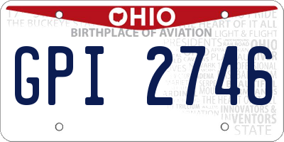 OH license plate GPI2746