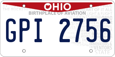 OH license plate GPI2756
