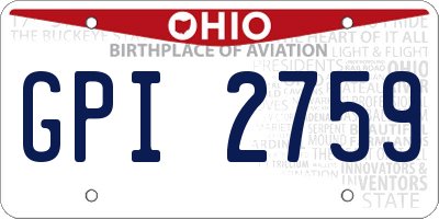 OH license plate GPI2759