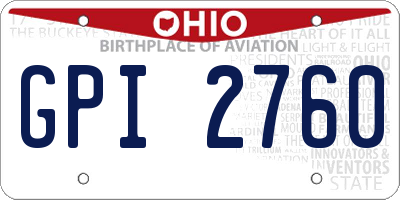 OH license plate GPI2760