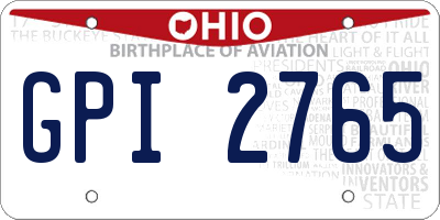 OH license plate GPI2765