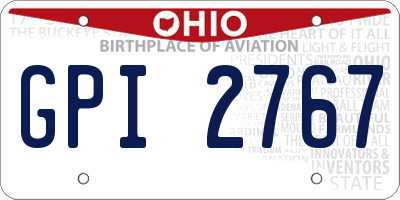 OH license plate GPI2767