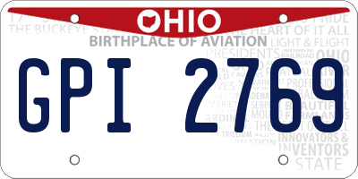 OH license plate GPI2769