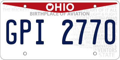 OH license plate GPI2770