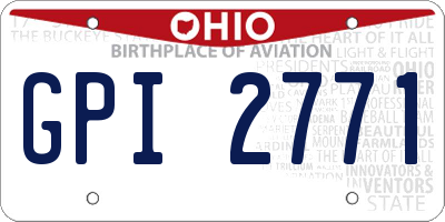 OH license plate GPI2771