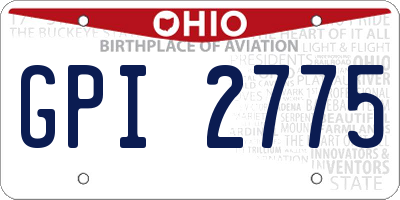 OH license plate GPI2775