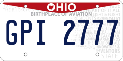 OH license plate GPI2777