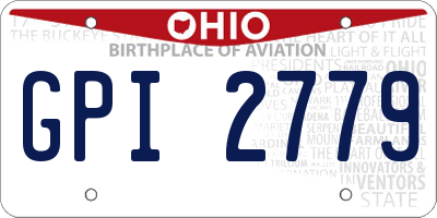 OH license plate GPI2779