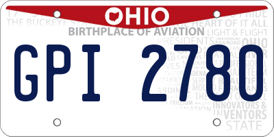 OH license plate GPI2780