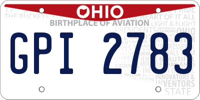 OH license plate GPI2783
