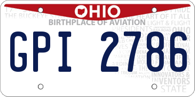 OH license plate GPI2786