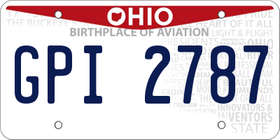 OH license plate GPI2787